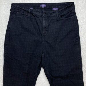 NYDJ Jeans Womens Sz 20W Black  Skinny Ankle High Rise Denim 37x26